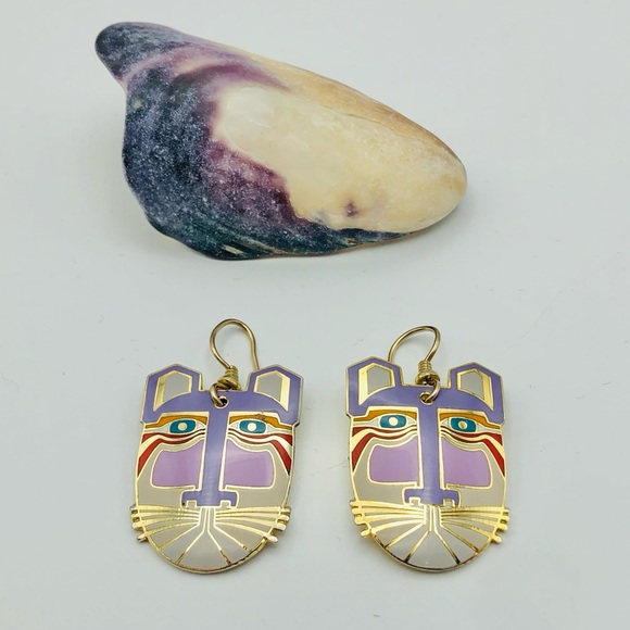 Laurel Burch “Miikio” Vintage 1970s Dangle Earrings - Picture 2 of 8